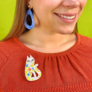 Feline Florescence Brooch  -  Erstwilder  -  Quirky Resin and Enamel Accessories