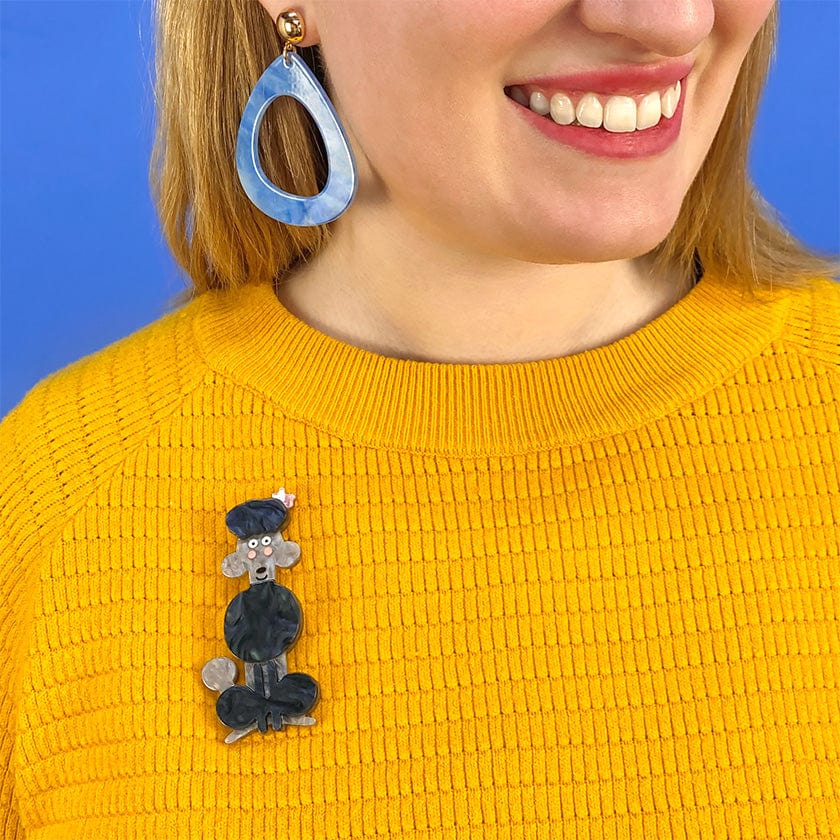 Poodle Along Brooch  -  Erstwilder  -  Quirky Resin and Enamel Accessories