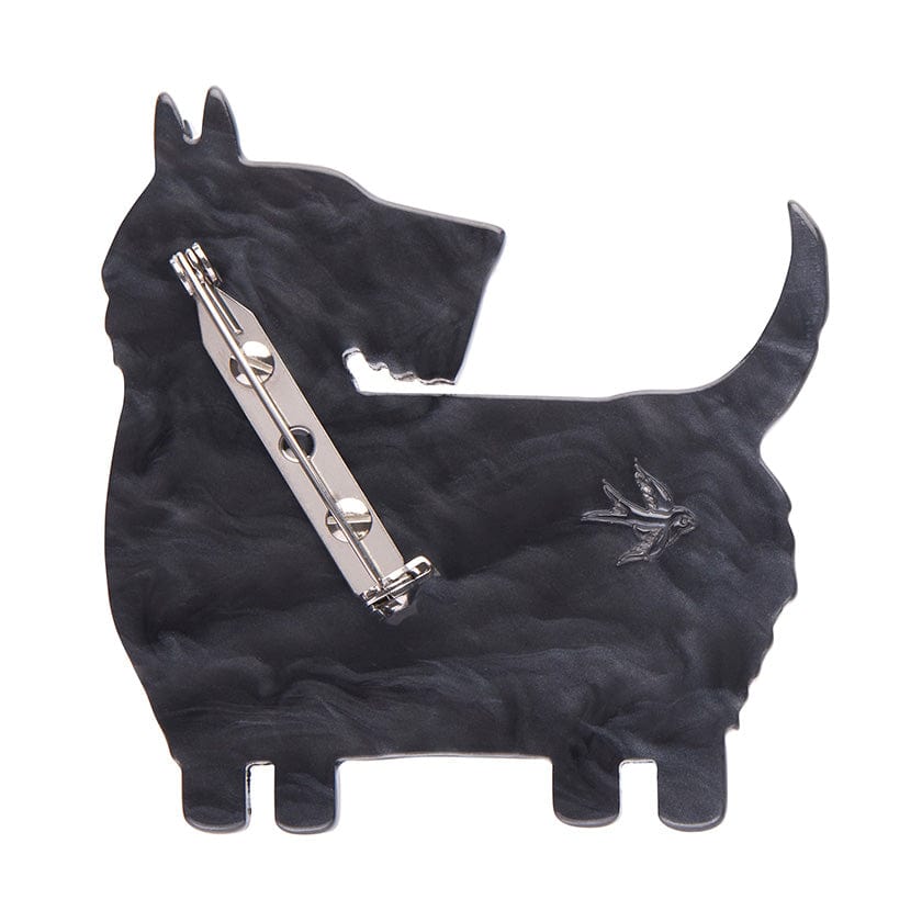 Scottie Love Brooch  -  Erstwilder  -  Quirky Resin and Enamel Accessories