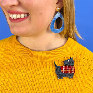 Scottie Love Brooch  -  Erstwilder  -  Quirky Resin and Enamel Accessories