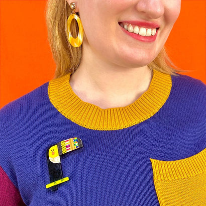 Reluctant Wingman Brooch  -  Erstwilder  -  Quirky Resin and Enamel Accessories