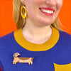 Long Dog Brooch  -  Erstwilder  -  Quirky Resin and Enamel Accessories