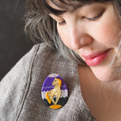 Horse of Hope Brooch  -  Erstwilder  -  Quirky Resin and Enamel Accessories