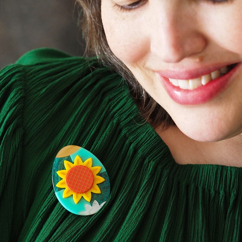 Sunflower of Love Brooch  -  Erstwilder  -  Quirky Resin and Enamel Accessories