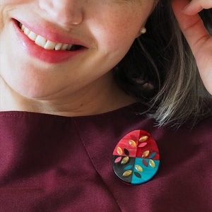 Harvest of Health Brooch  -  Erstwilder  -  Quirky Resin and Enamel Accessories