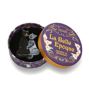 Feline Embrace Brooch  -  Erstwilder  -  Quirky Resin and Enamel Accessories
