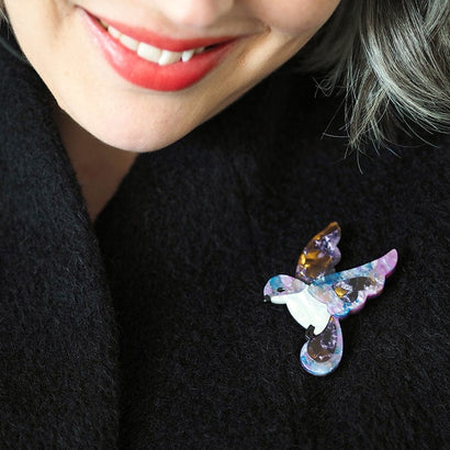 Drink on the Wing Brooch  -  Erstwilder  -  Quirky Resin and Enamel Accessories