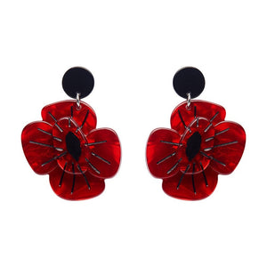 Erstwilder Remembrance Poppy Drop Earrings AF1EG01