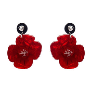 Erstwilder Remembrance Poppy Drop Earrings AF1EG01