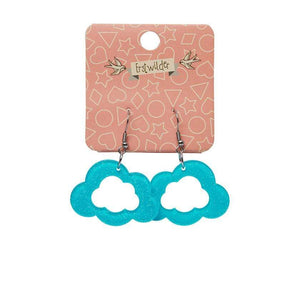 Erstwilder Essentials Cloud Glitter Resin Drop Earrings - Blue EE1008-SG3000