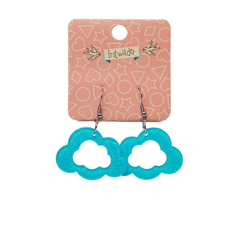 Erstwilder Essentials Cloud Glitter Resin Drop Earrings - Blue EE1008-SG3000