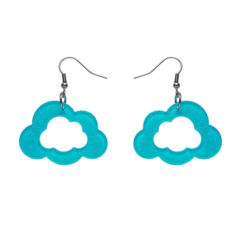 Erstwilder Essentials Cloud Glitter Resin Drop Earrings - Blue EE1008-SG3000