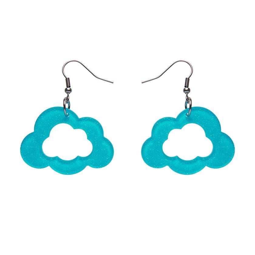 Erstwilder Essentials Cloud Glitter Resin Drop Earrings - Blue EE1008-SG3000
