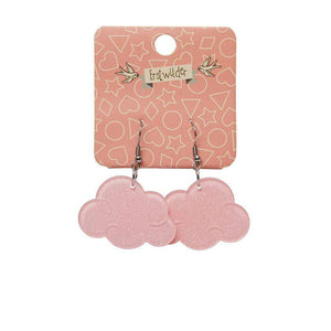 Erstwilder Essentials Solid Cloud Glitter Resin Drop Earrings - Pink EE1025-SG2000