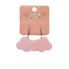 Solid Cloud Glitter Resin Drop Earrings - Pink