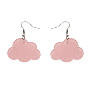 Erstwilder Essentials Solid Cloud Glitter Resin Drop Earrings - Pink EE1025-SG2000