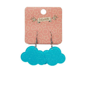 Erstwilder Essentials Solid Cloud Glitter Resin Drop Earrings - Blue EE1025-SG3000