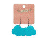 Solid Cloud Glitter Resin Drop Earrings - Blue
