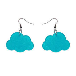 Erstwilder Essentials Solid Cloud Glitter Resin Drop Earrings - Blue EE1025-SG3000