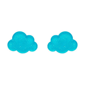 Erstwilder Essentials Cloud Glitter Resin Stud Earrings - Blue EE0008-SG3000