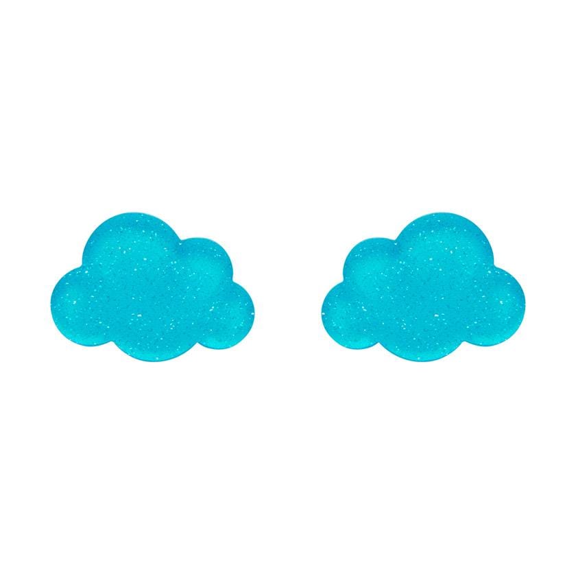 Erstwilder Essentials Cloud Glitter Resin Stud Earrings - Blue EE0008-SG3000