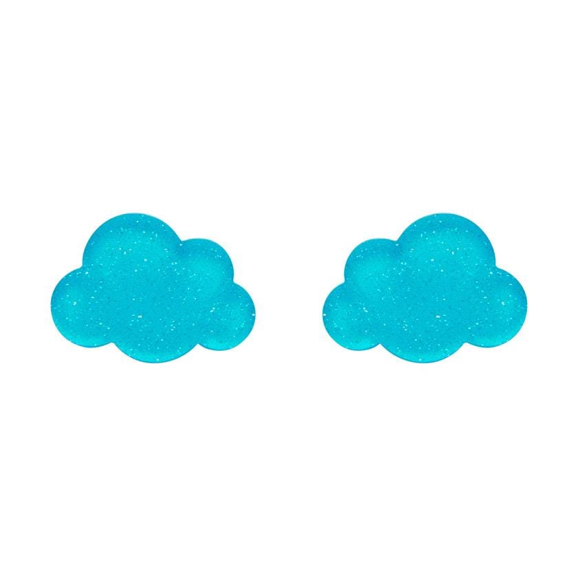 Erstwilder Essentials Cloud Glitter Resin Stud Earrings - Blue EE0008-SG3000