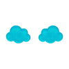 Cloud Glitter Resin Stud Earrings - Blue