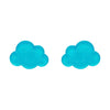 Cloud Glitter Resin Stud Earrings - Blue