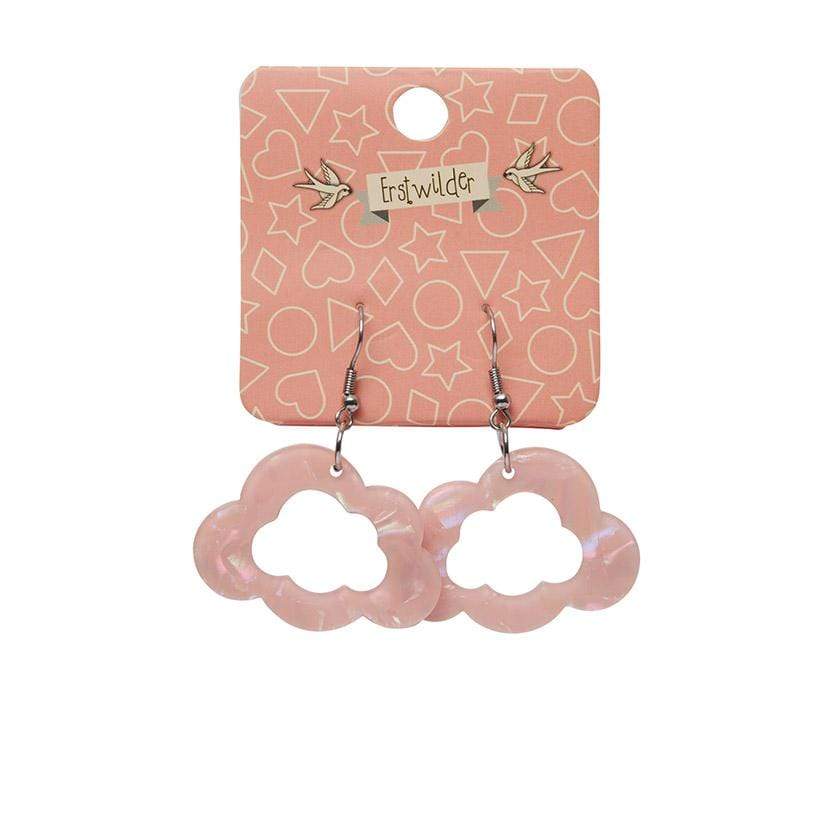 Erstwilder Essentials Cloud Solid Glitter Resin Drop Earrings - Pink EE1008-G2000