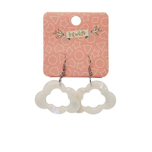 Erstwilder Essentials Cloud Solid Glitter Resin Drop Earrings -White EE1008-G8000
