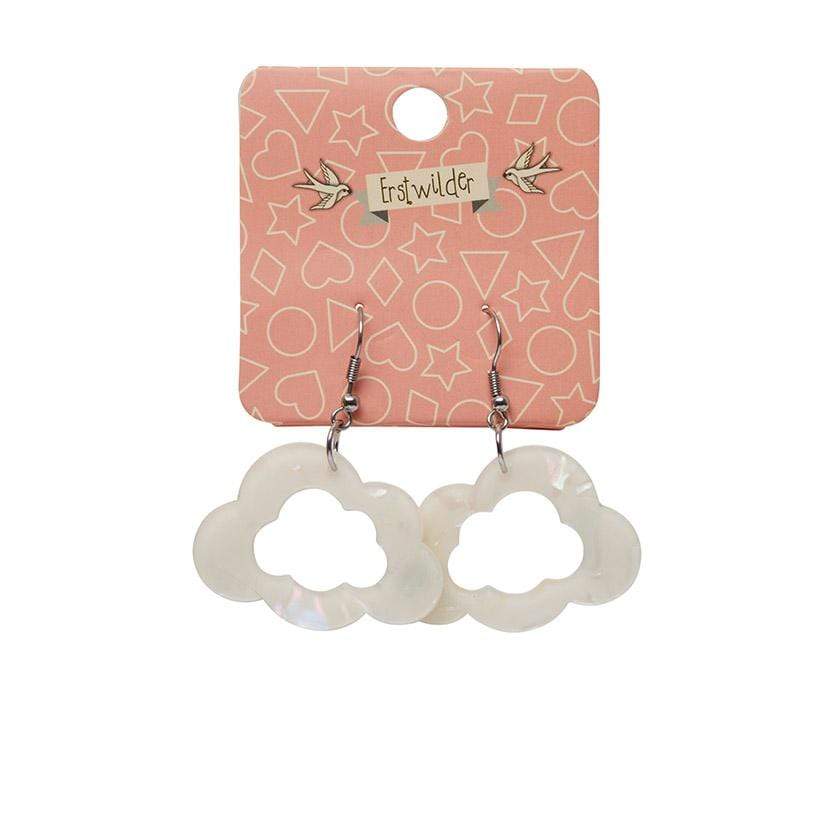 Erstwilder Essentials Cloud Solid Glitter Resin Drop Earrings -White EE1008-G8000