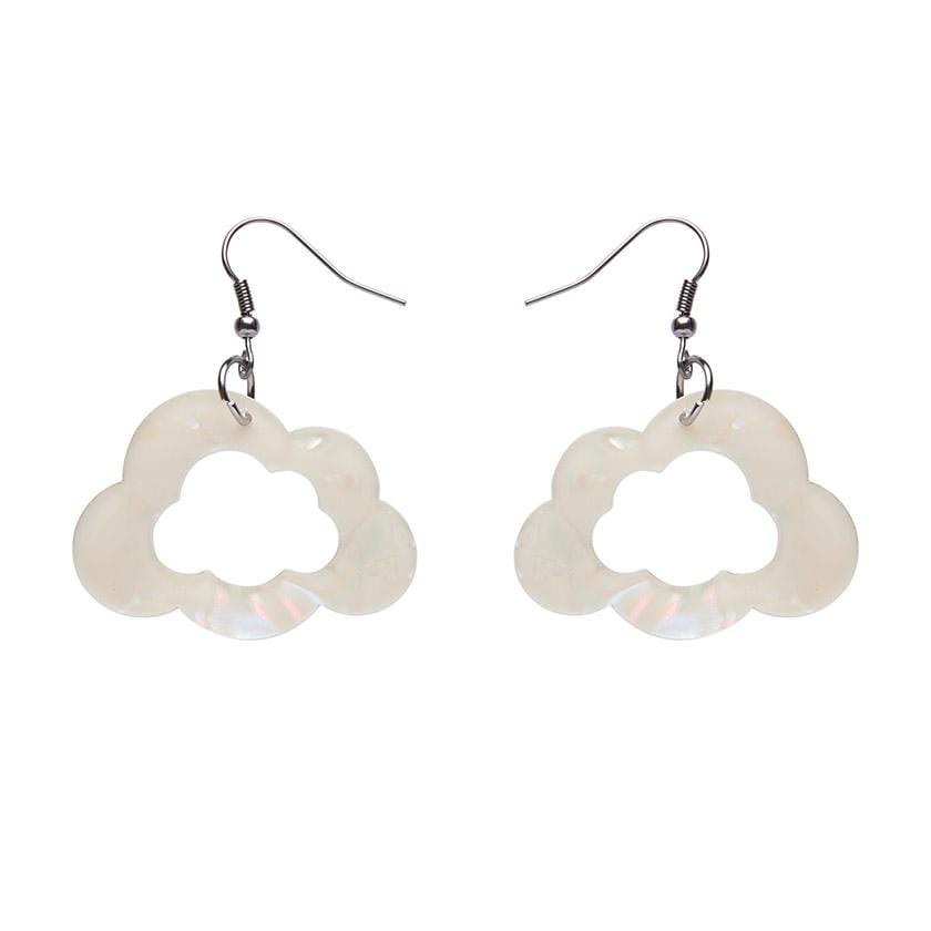 Erstwilder Essentials Cloud Solid Glitter Resin Drop Earrings -White EE1008-G8000