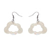 Cloud Solid Glitter Resin Drop Earrings -White