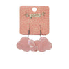 Solid Cloud Solid Glitter Resin Drop Earrings - Pink