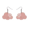 Solid Cloud Solid Glitter Resin Drop Earrings - Pink