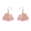 Solid Cloud Solid Glitter Resin Drop Earrings - Pink