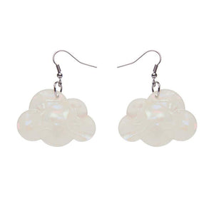 Erstwilder Essentials Solid Cloud Solid Glitter Resin Drop Earrings -White EE1025-G8000