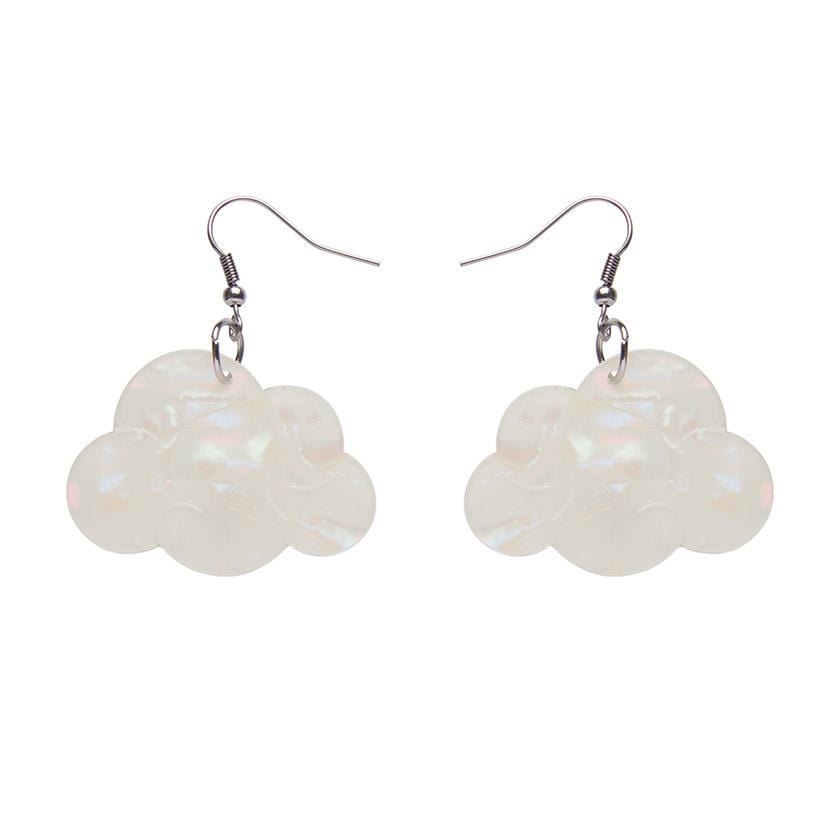 Erstwilder Essentials Solid Cloud Solid Glitter Resin Drop Earrings -White EE1025-G8000