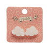 Cloud Solid Glitter Resin Stud Earrings -White