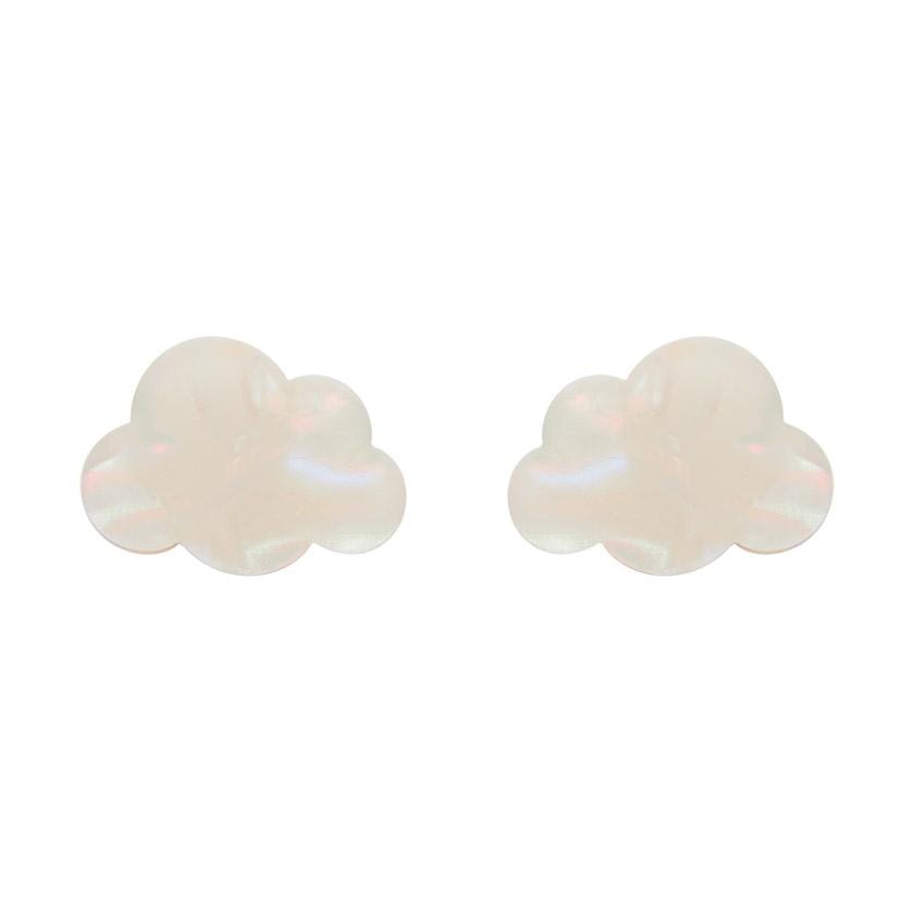 Erstwilder Essentials Cloud Solid Glitter Resin Stud Earrings -White EE0008-G8000