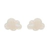 Cloud Solid Glitter Resin Stud Earrings -White