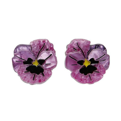 Erstwilder On Sleeping Eyelids Pansy Earrings E6815-5000