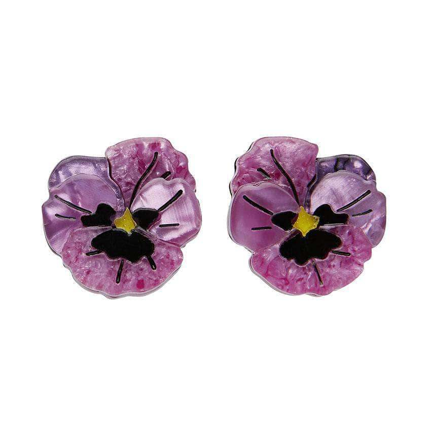 Erstwilder On Sleeping Eyelids Pansy Earrings E6815-5000