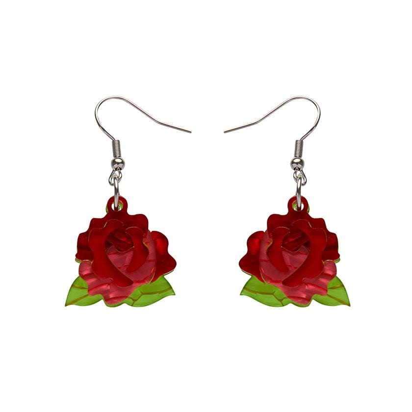Erstwilder Budding Romance Rose Drop Earrings E6929-1040