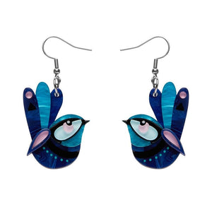 Erstwilder The Splendid Fairy Wren Earrings E7217-3070