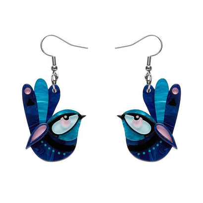 Erstwilder The Splendid Fairy Wren Earrings E7217-3070