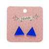 Erstwilder Essentials Triangle Bubble Resin Stud Earrings - Dark Blue EE0001-BU3100