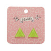 Triangle Bubble Resin Stud Earrings - Lime