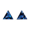 Erstwilder Essentials Triangle Chunky Glitter Resin Stud Earrings - Dark Blue EE0001-CG3100