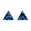 Triangle Chunky Glitter Resin Stud Earrings - Dark Blue